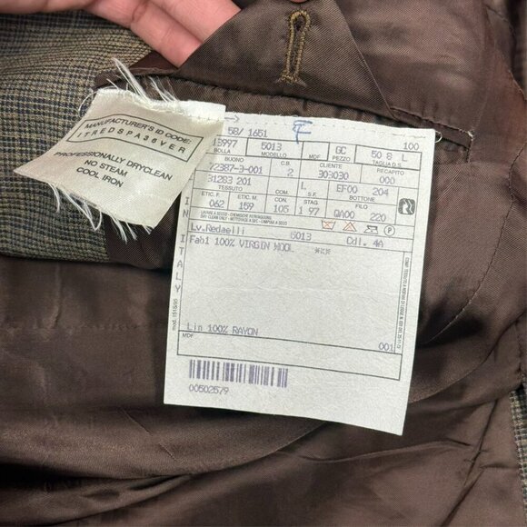 Barneys New York Redaelli Hopsack Blazer Loro Piana 110s Sport Coat Italy 42 L - Picture 9 of 10